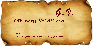 Gönczy Valéria névjegykártya